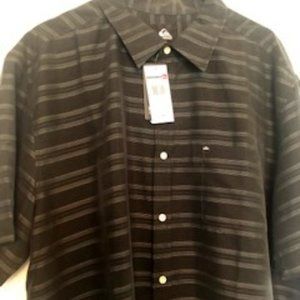 NWT Black striped Quiksilver XXL Men's shirt